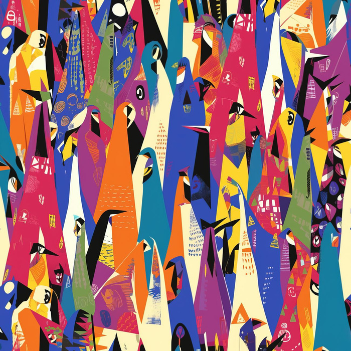 GEOMETRIC PENGUINS - rychleschnoucí tkanina