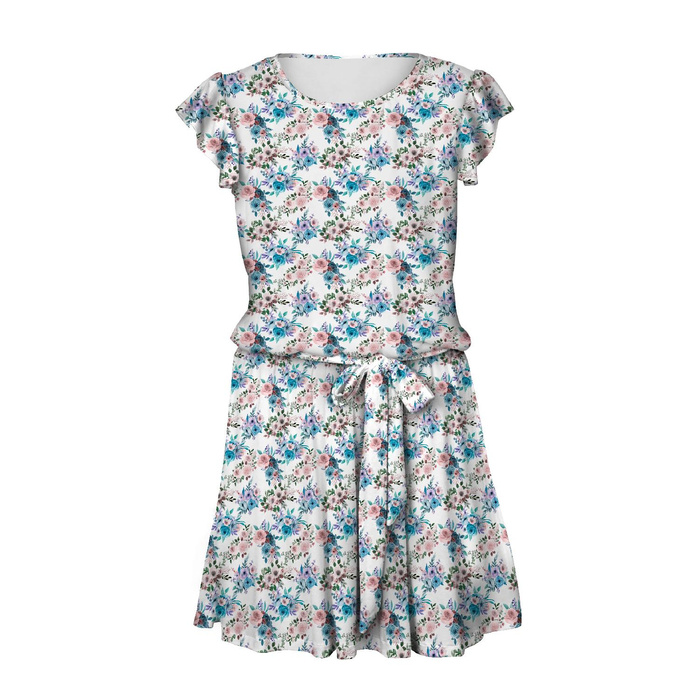 DRESS "EMMA" - FLOWER BOUQUET  pat. 9 (PUMPKIN GARDEN) - Viscose jersey with elastane