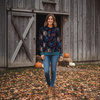 CLASSIC DAMEN HOODIE (POLA) - FLOWERS WZ.63 - Nähset M