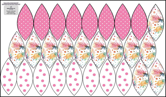 7 EASTER EGGS SEWING SET - RAINBOW FEATHERS