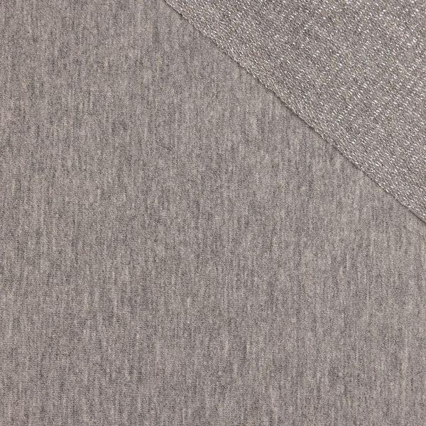 Loopback knit fabric with lurex thread - MELANGE LIGHT GRAY / Silver