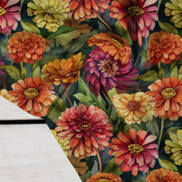 FLOWERS PAPAYA ORANGE WZ. 4 - Krep