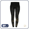 SPORTS LEGGINGS - GOLDEN DOTS / black - sewing set - L