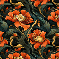 AUTUMN FLOWERS WZ.16- single jersey z elastanem ITY