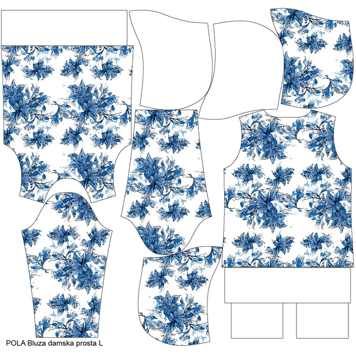 CLASSIC WOMEN’S HOODIE (POLA) - VANILLA BLOSSOM (CLASSIC BLUE) - looped knit fabric - XXXL