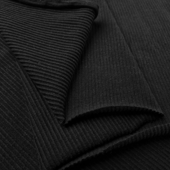 DIY Set – Kids' T-Shirt from RIB JERSEY Cotton Knit - BLACK