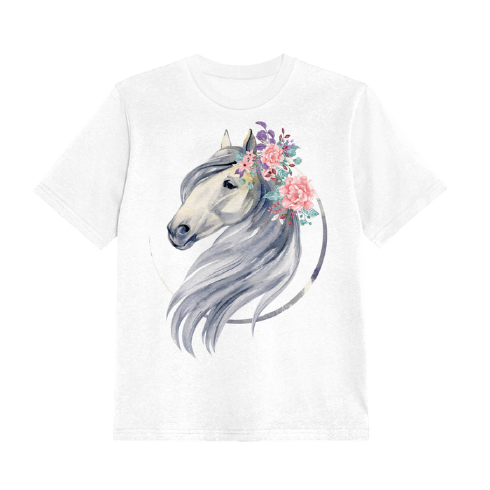 2-PACK - KINDER T-SHIRT - PFERD m. 2 - Nähset (140/146)