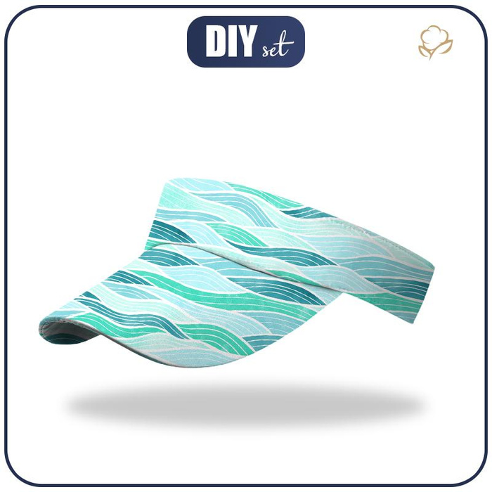 Peaked headband - WAVES No. 2 / light blue