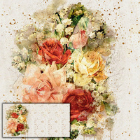 WATERCOLOR FLOWERS wz. 7 - PANEL PANORAMICZNY 80 cm