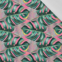 MONSTERA no. 5 / pink - Cotton woven fabric
