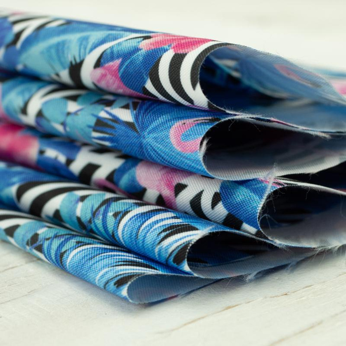 TROPIKALNE FLAMINGI - rychleschnoucí tkanina