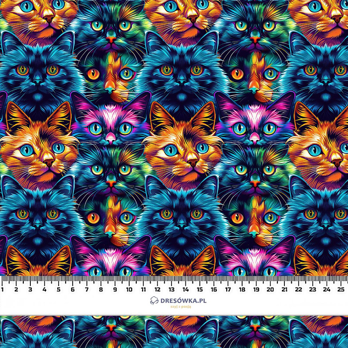 COLORFUL CATS mini- Potahový velur