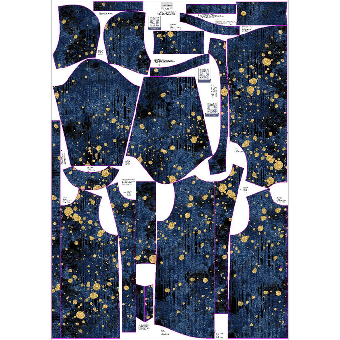 WOMEN'S PARKA (ANNA) - GOLDEN DOTS / jeans - sewing set M