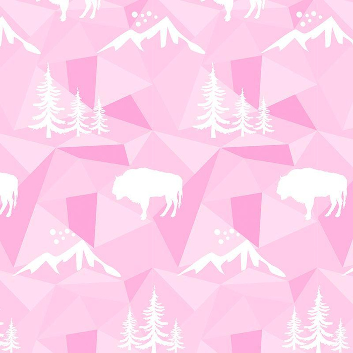 50cm PRIMEVAL FOREST (adventure) / pink - Quilted nylon fabric 