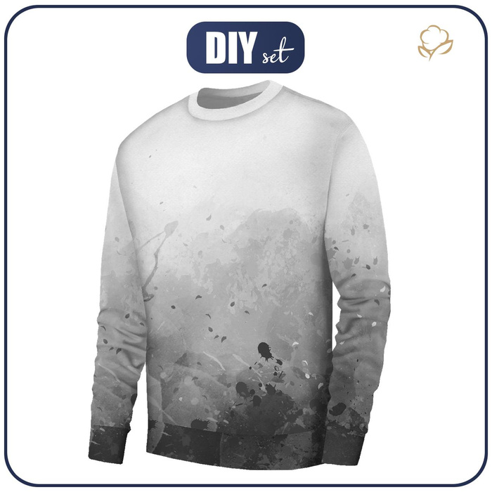 MEN’S SWEATSHIRT (OREGON) BASIC - SPECKS (grey) - looped knit fabric M