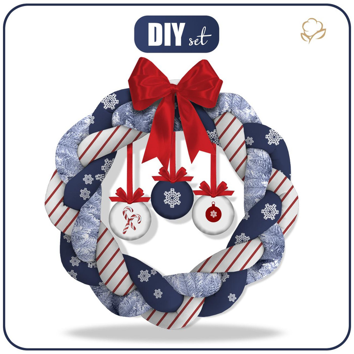CHRISTMAS WREATH - SNOWFLAKES / STRIPES - sewing set