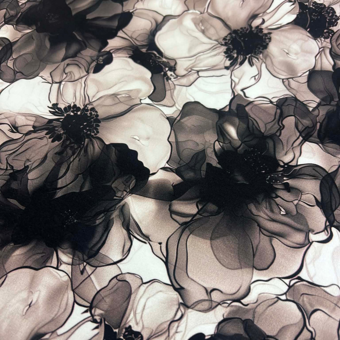 150CM alcohol ink wz.9 (SEPIA) - looped knit fabric