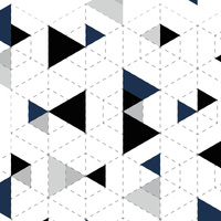 GEOMETRICKÉ TROJÚHELNÍKY GRANÁTOVÉ 2 / bílý - bavlněná tkanina