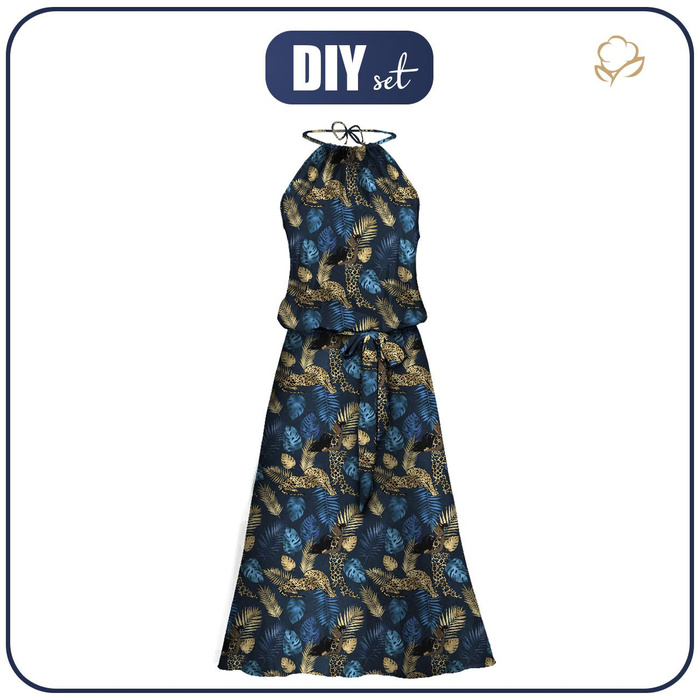 KLEID "DALIA" MAXI - GOLD LEOPARD - Nähset L-XL