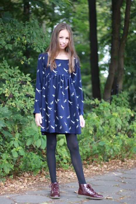 BIRD DANCE / muted blue - Clothing woven fabric 