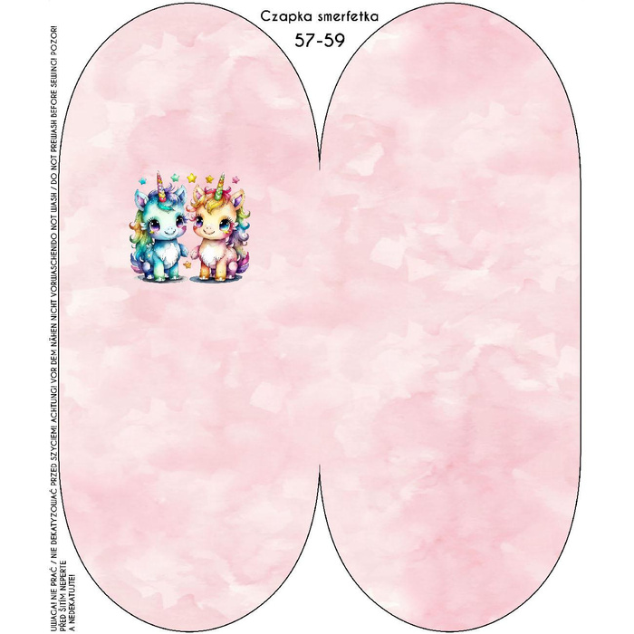 "Beanie" cap - CUTE UNICORNS PAT. 2 44-47