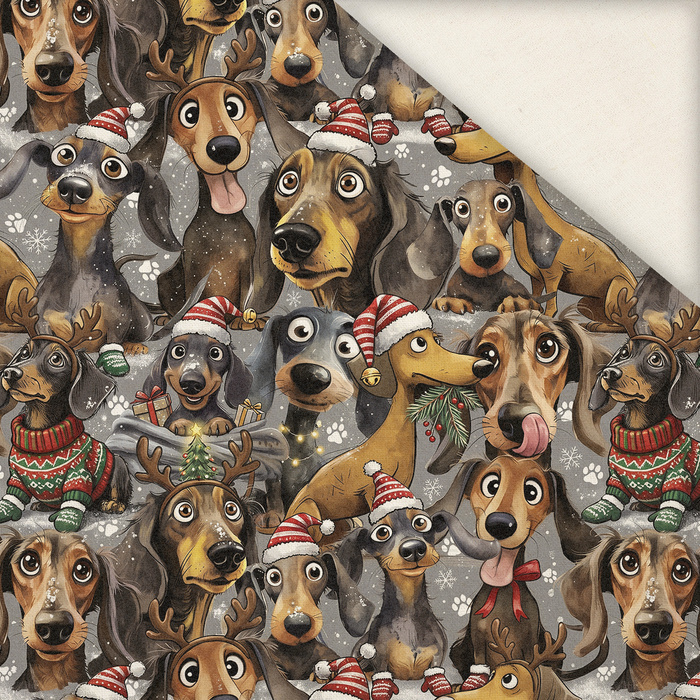 DOGS WZ. 1 / CHRISTMAS - Linen 100%