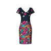 WATER-COLOR FLOWERS pat. 7 - dress panel crepe