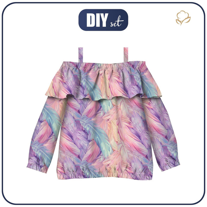 Carmenausschnitt Bluse (VIKI) - PIÓRKA WZ. 1 - Nähset - 98-104