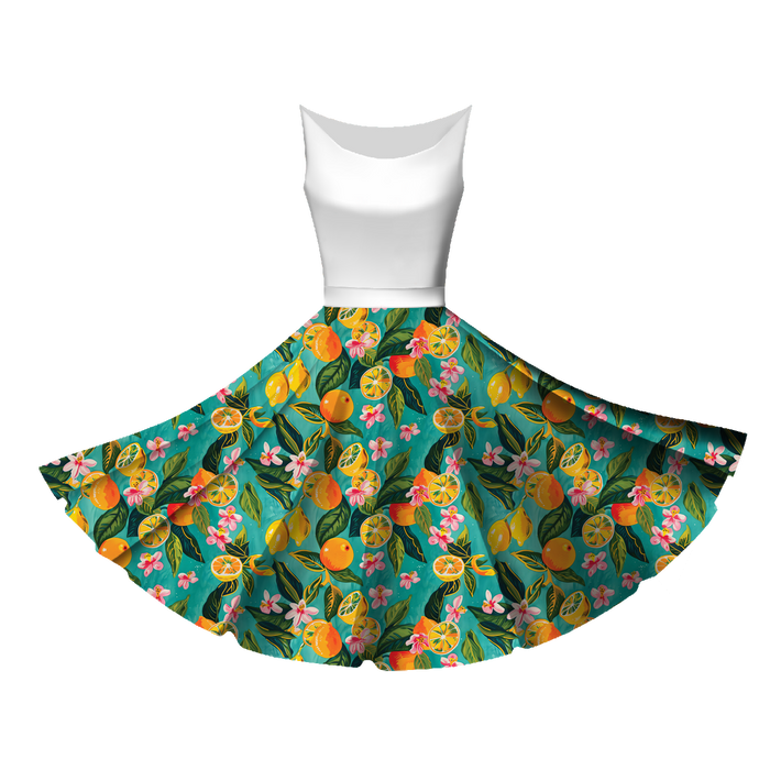Small circle skirt panel - CREPE - TUTTI FRUTTI pat.12
