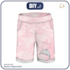 KID`S SHORTS (RIO) - DOLPHIN / CAMOUFLAGE pat. 2 / pale pink - sewing set