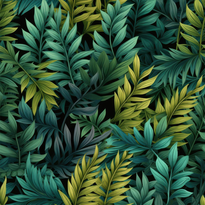 GREEN LEAVES WZ. 4 - French Terry mit Elasthan