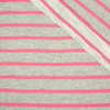 Fancy knit fabric - MELANGE GREY STRIPES / pink (2cmx0,7cm) 