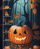 HALLOWEEN PUMPKIN - panel (60cm x 50cm) looped knit