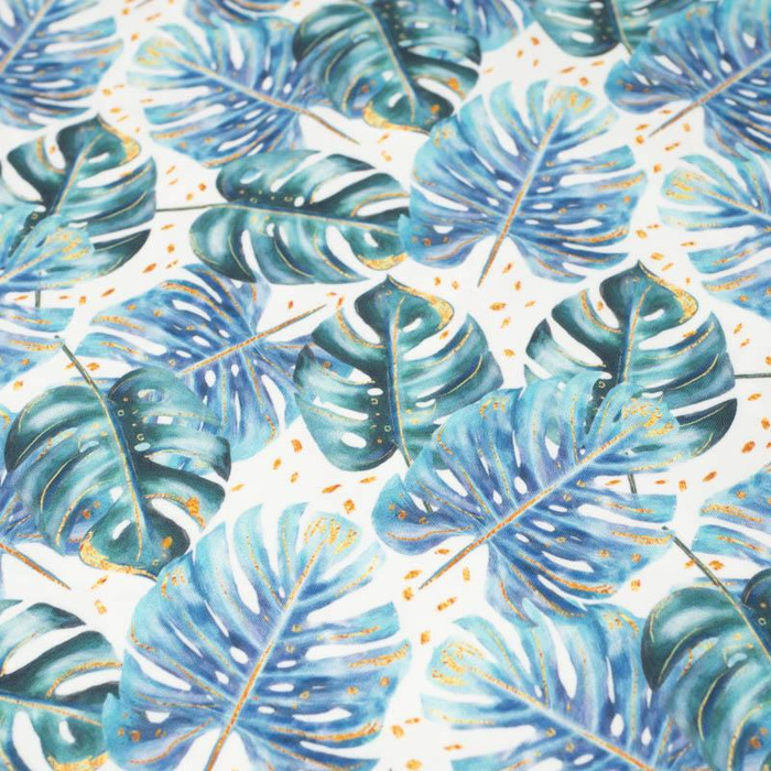 MONSTERA pat. 4 / white - swimsuit lycra