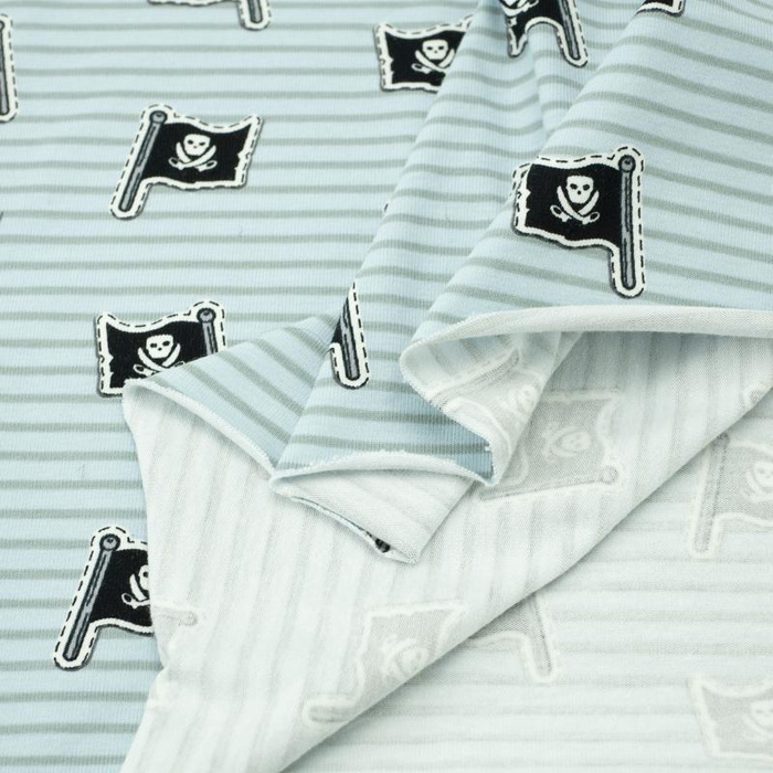 FLAGGE / Piraten - hellblau - Single Jersey TE210