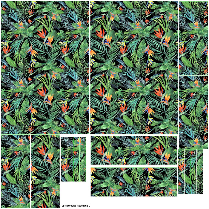 ANIMAL BED - PARADISE JUNGLE / black - sewing set - M