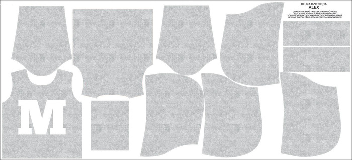 DZIECIĘCA BLUZA Z KAPTUREM (ALEX) - "M" / acid wash jasnoszary - dzianina pętelkowa (110/116)