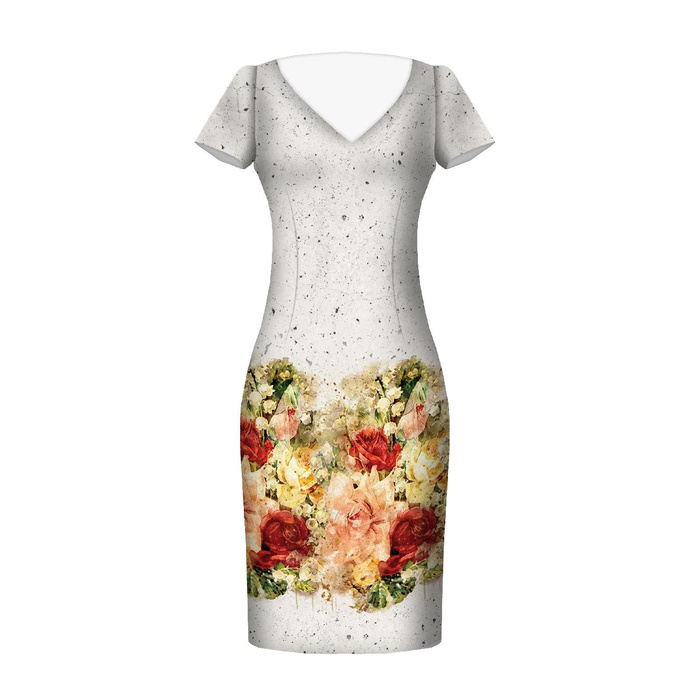 WATERCOLOR FLOWERS MS. 7 - Kleid-Panel krepp