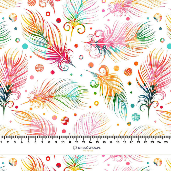 TĘCZOWE PIÓRKA - Len 100%