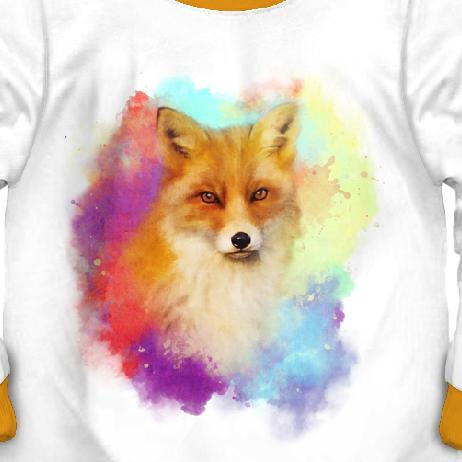 KINDERPYJAMAS "MIKI" - FUCHS / regenbogenfarbig - Elastische Baumwoll Maschenware (86/92)