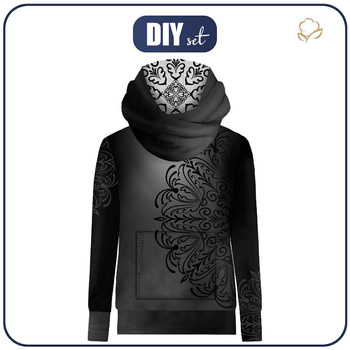 Unisex mikina s kapucí (HYDRA) - MISTY MANDALA - Sada šití S