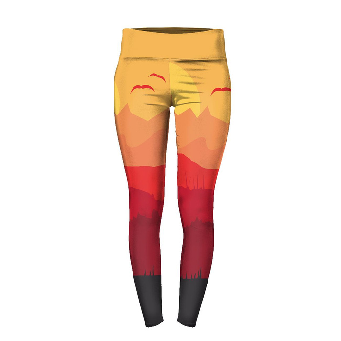 THERMO LEGGINSY DAMSKIE (GRETA) - CZERWONA SAWANNA - zestaw do uszycia XXL