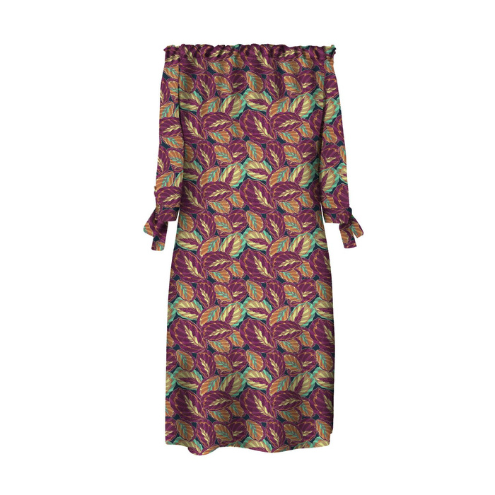 DRESS "CARMEN" - PURPLE LEAVES - sewing set
