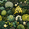 BOTANICAL GARDEN wz.2 - Woven Fabric for tablecloths