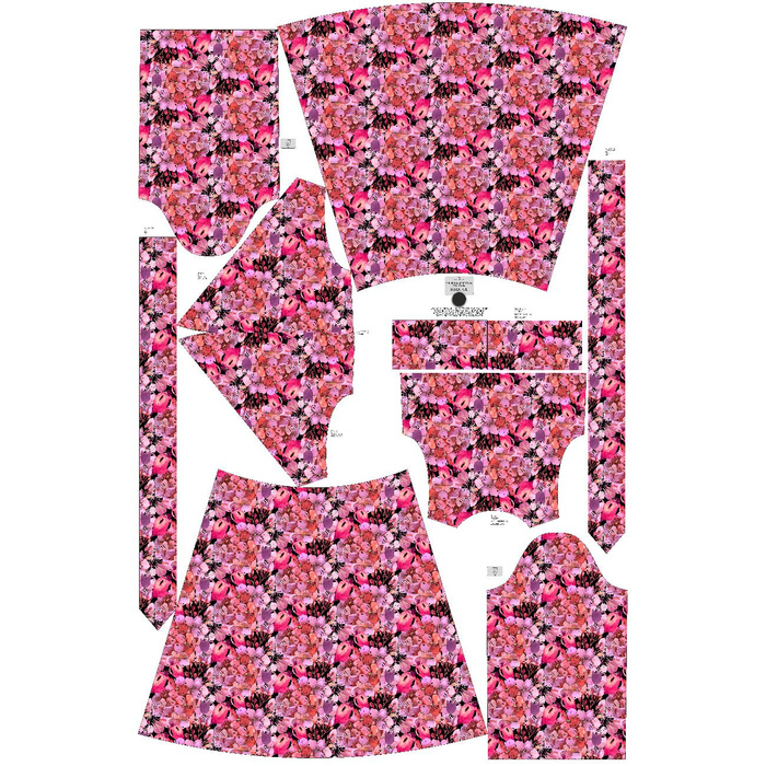 WRAP MIDI DRESS (BIANCA) - FLOWERS MIX (IN THE MEADOW) - sewing set XL