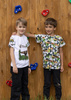 2-PACK - KINDER T-SHIRT - BUNT KLECKSE - Nähset (152/158)