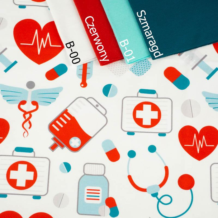 MEDICAL RESCUE (HOBBIES AND JOBS) - colorful / white - Cotton woven fabric