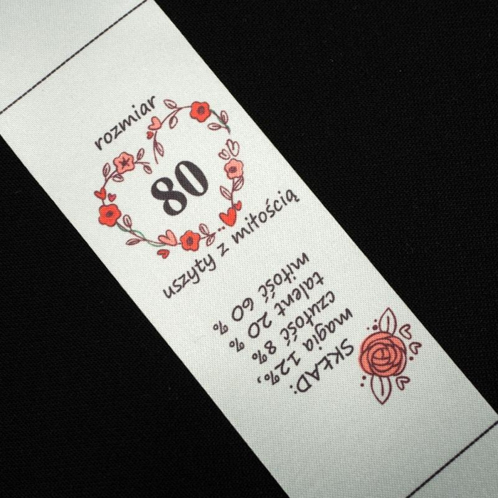 Mädchen Textillabel - Größe 50 - 4 Stck Set