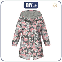 KIDS PARKA (ARIEL) - BUTTERFLIES / pink - softshell (122/128)