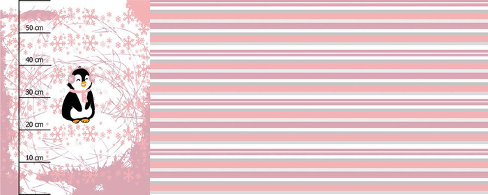 PENGUIN 2.0 / rose quartz - SINGLE JERSEY PANORAMIC PANEL (60cm x 150cm)  
